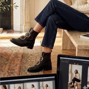 Maje Black  Leather Ankle Boots